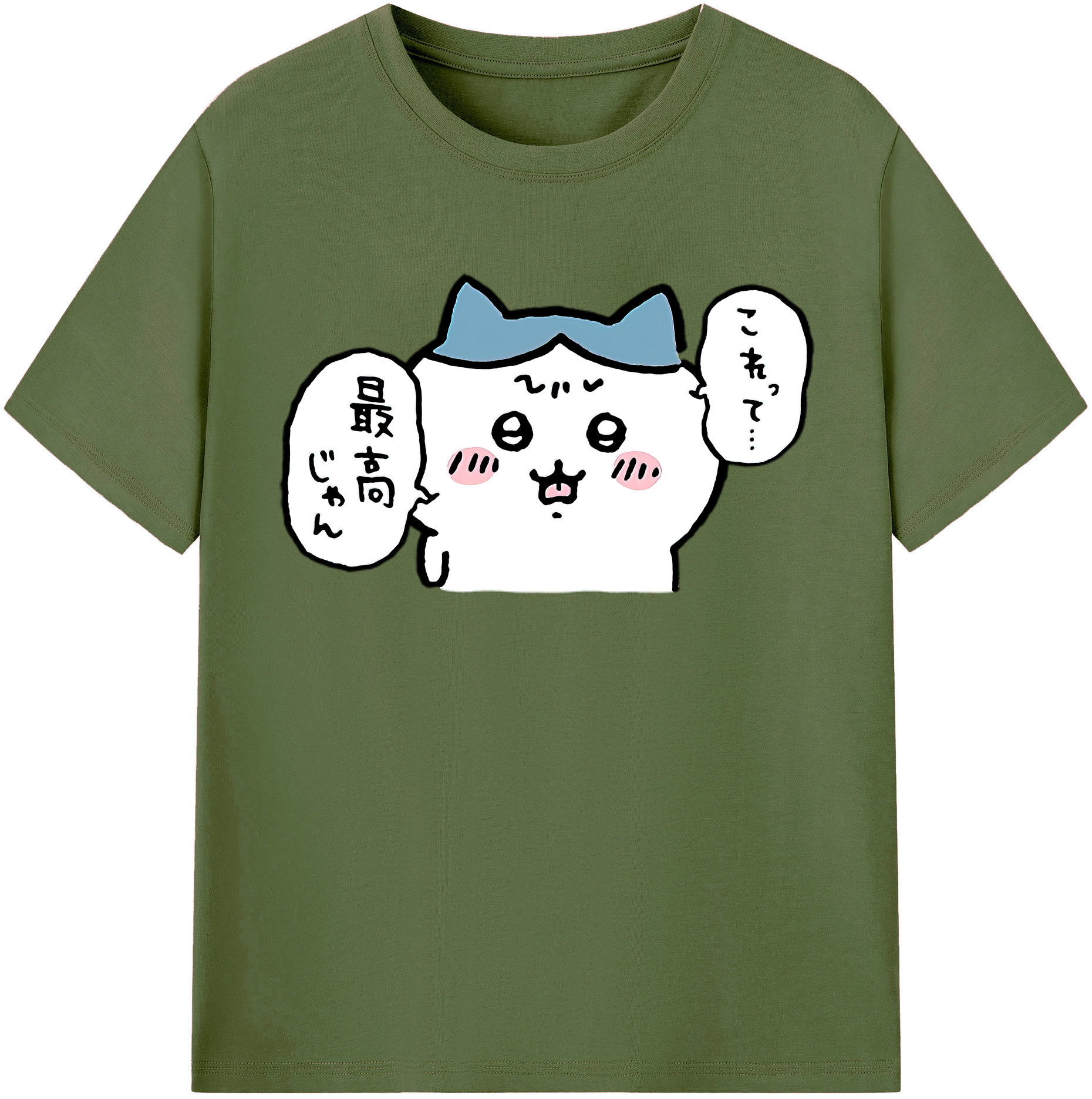 （画像用） ちいかわ ハチワレ Chii-kawa hachiware 綿100％半袖Tシャツ（フロントプリント）